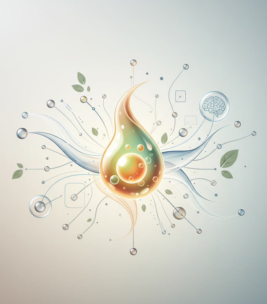 Visual representation of internal metabolic balance during weight loss hormone management.