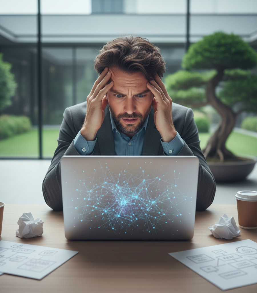 A person under heavy pressure at work looking for an effective natural remedy for stress.