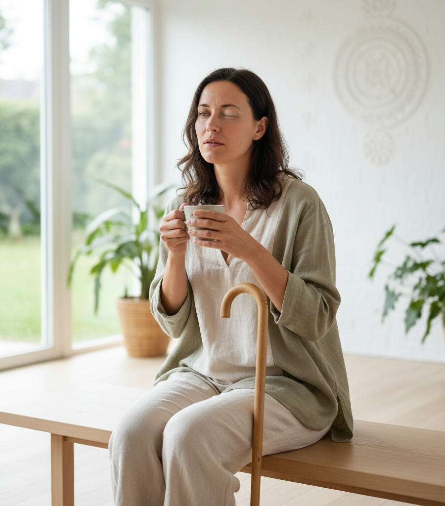 Young woman dealing with fatigue, one of the most common symptoms of multiple sclerosis.