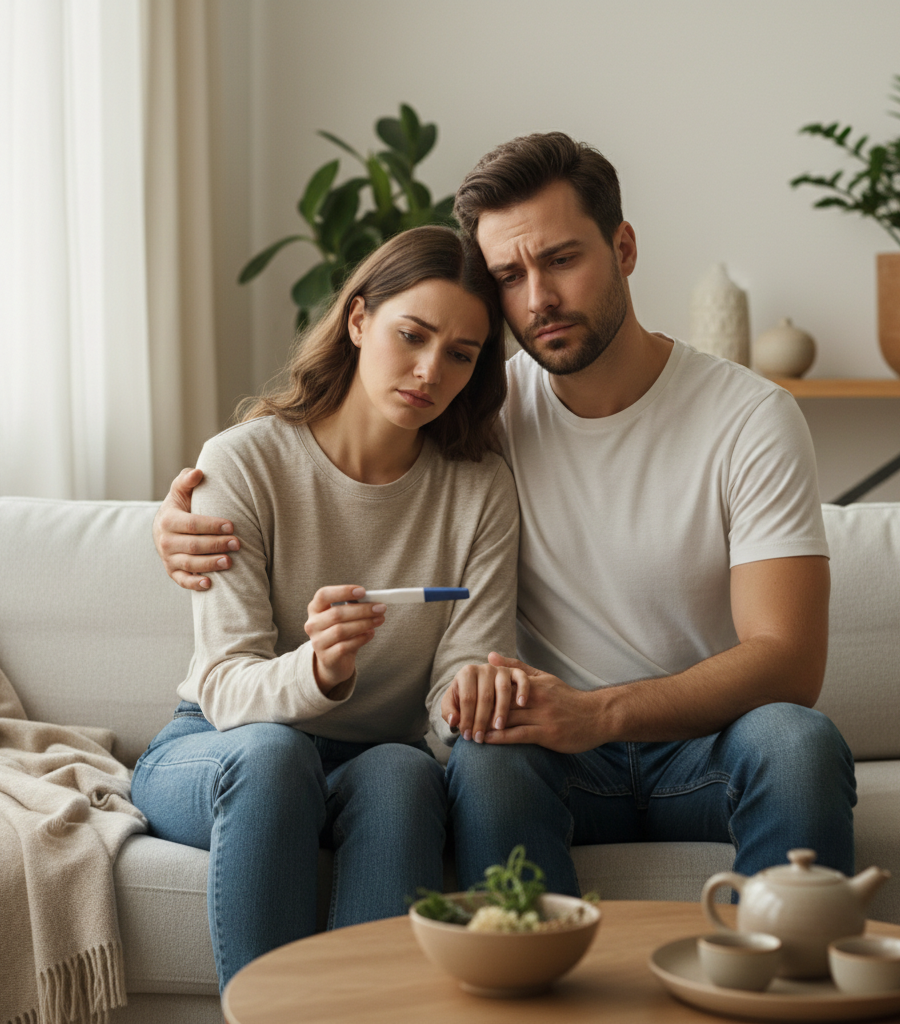 A couple facing the challenge of infertility and Ayurveda as a solution for natural conception.
