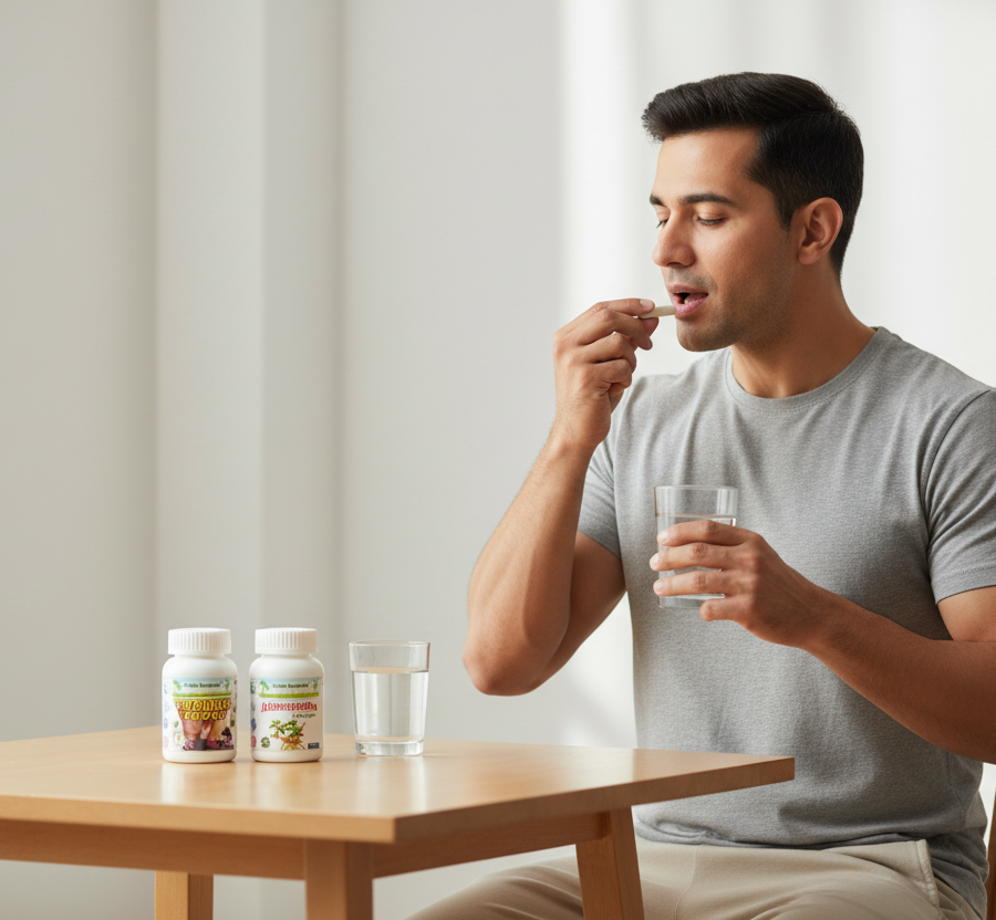 Male infertility and Ayurvedic treatment with natural supplements to improve vitality.