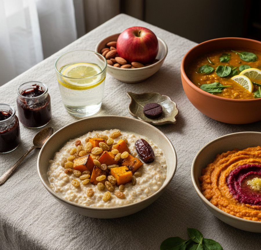 Example of a daily menu rich in iron for dealing with anemia in children